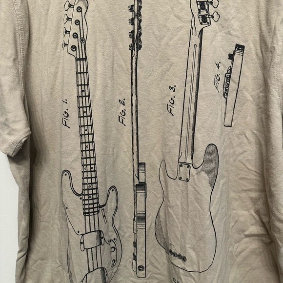 Tan “Fender” Men's T-Shirt w/ Back Graphic XL - Picture 6 of 7